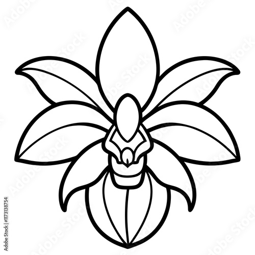 Orchid Oasis line art art vector