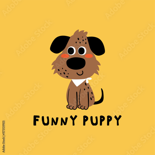 cute puppy drawing with slogans for kids fashion tee print