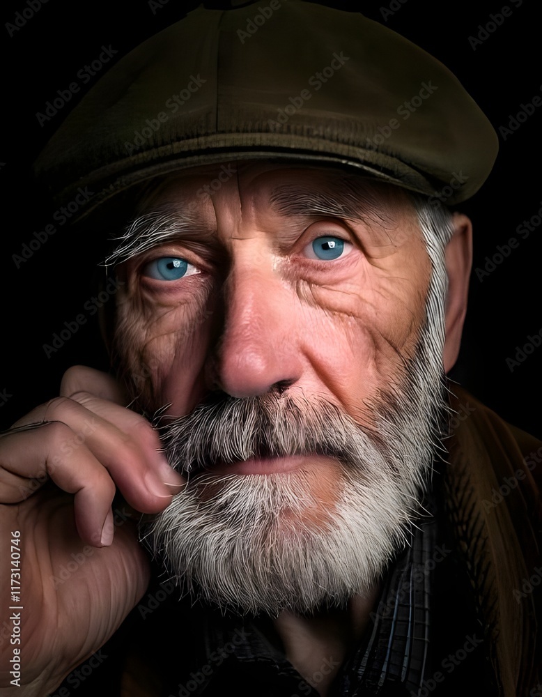 Portrait of an old man with white beard Portrait of an old man with white beard