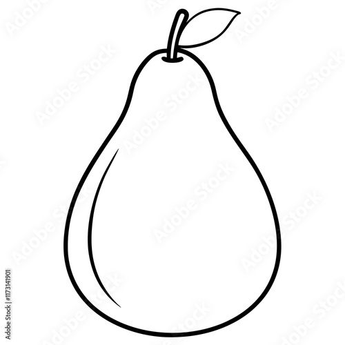 Pear line art art vector