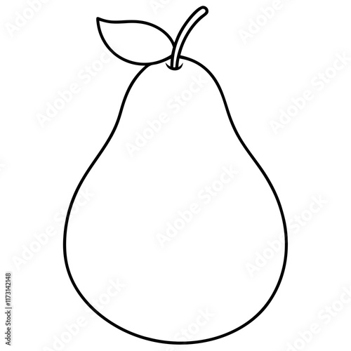 Pear line art art vector