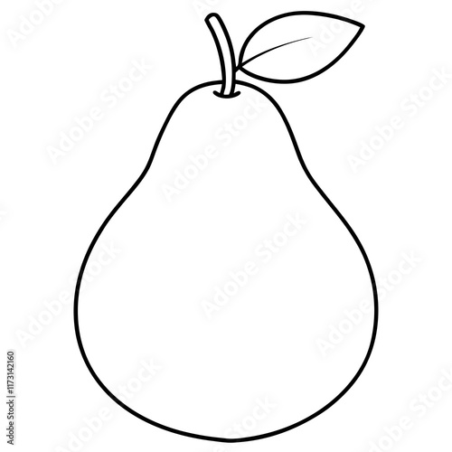 Pear line art art vector