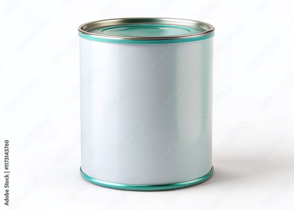 Clean Aqua Blank Can Mockup - 3D Render Isolated White Background Clean Aqua Blank Can Mockup - 3D Render Isolated White Background