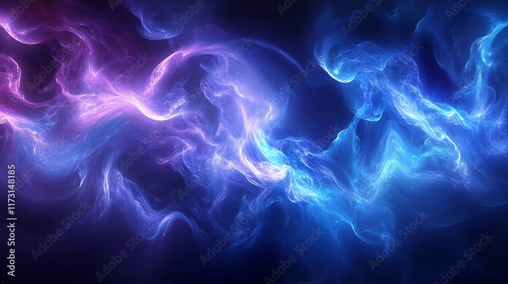 Abstract Cosmic Nebula: A Symphony of Blue and Purple Hues Abstract Cosmic Nebula: A Symphony of Blue and Purple Hues