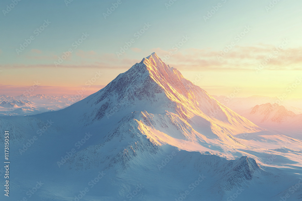 Naklejka premium Dynamic mountain scene showcasing nature's beauty at dawn