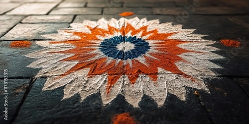 Tricolor Rangoli: A Cultural Canvas of Patriotism photo