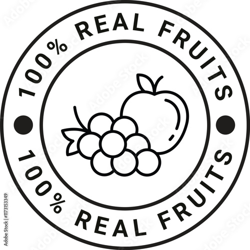 100% real fruits icon