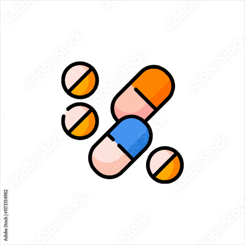 illustration of a pill in a hand