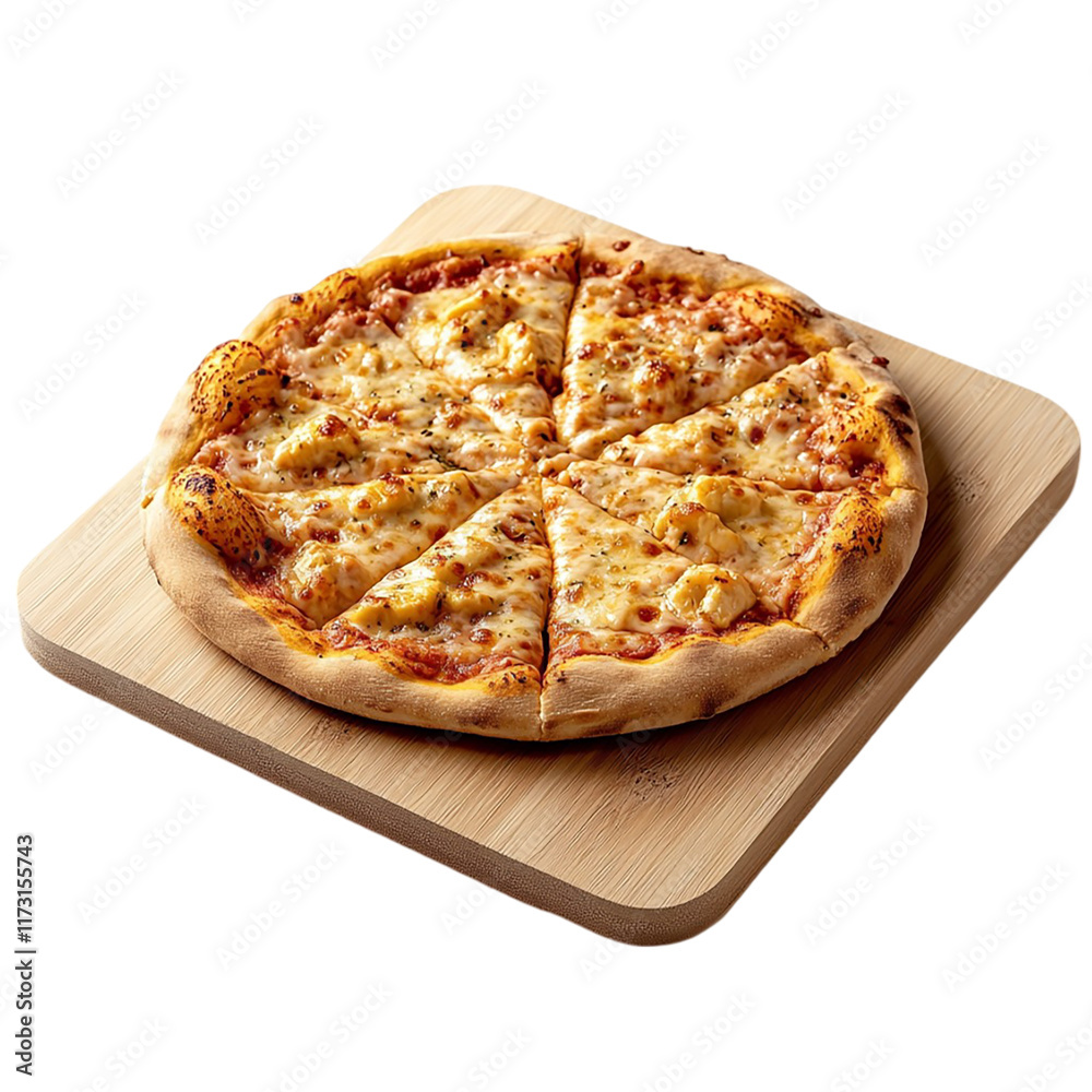 Pizza quattro formaggi on a plate isolated on transparent background. Pizza quattro formaggi on a plate isolated on transparent background.
