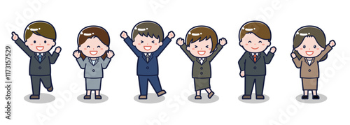 いろいろな人物セット_喜び_男女