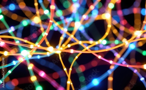 A mesmerizing visualization of fiber optic cables connecting