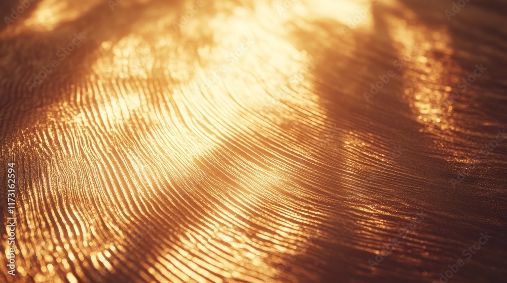Obraz premium Glowing Abstract Surface with Warm Golden Light Reflecting from Textured Wood Grain in an Ethereal Setting, Creating a Sense of Calmness and Serenity