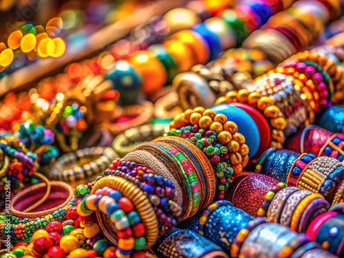 Wallpaper Mural Colorful Handmade Bracelets at Vibrant Street Market Stall - Tourist Souvenir Shopping Torontodigital.ca