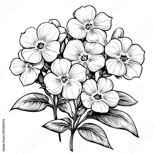 Floral illustration in black and white