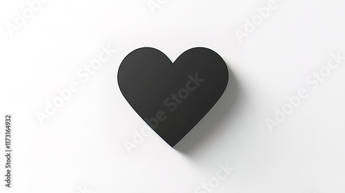 flat black heart icon resting on white background, symbolizing love