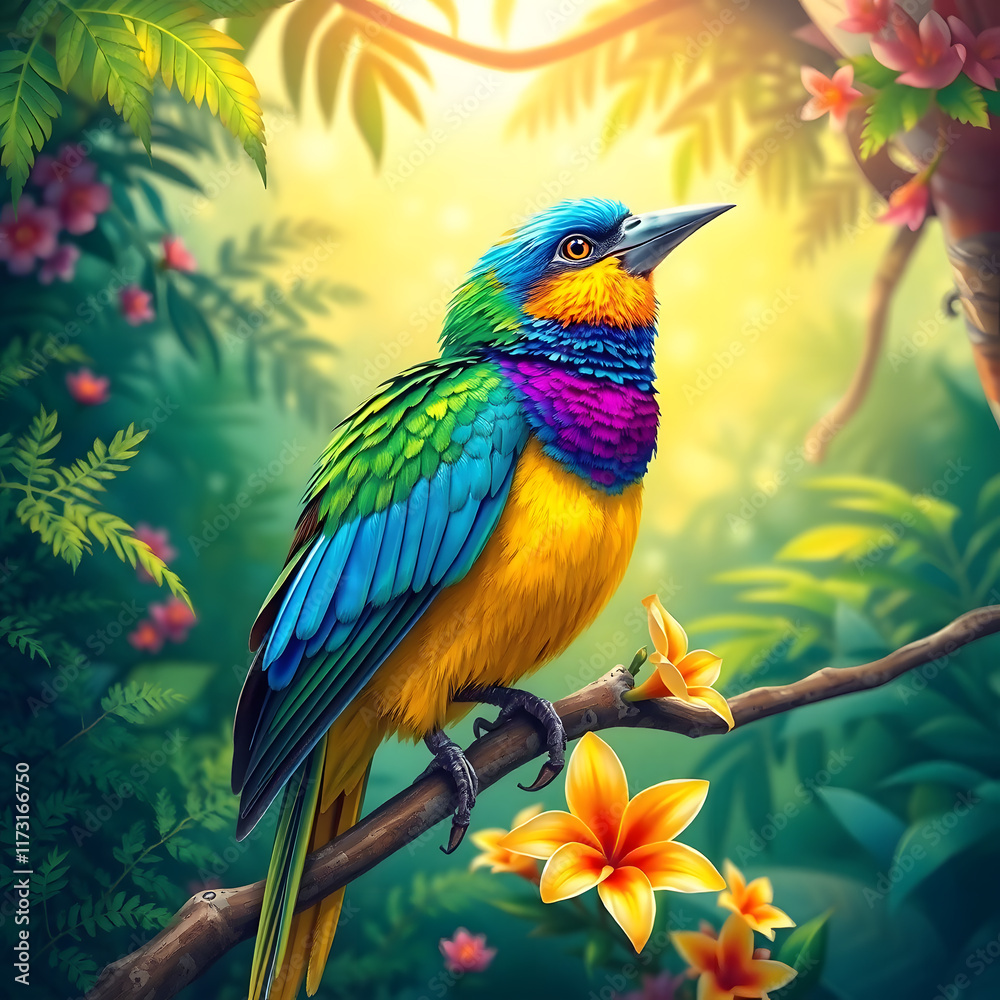 Fototapeta premium a beautifully colorful bird ai generated