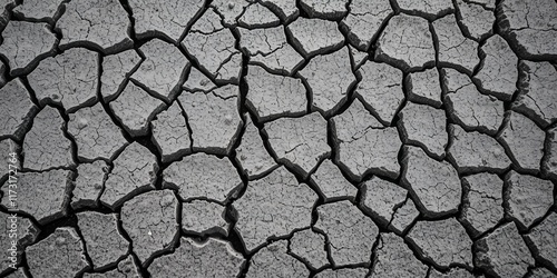 Cracked Dry Earth Texture Arid Land Surface Drought Climate Change Environmental Background