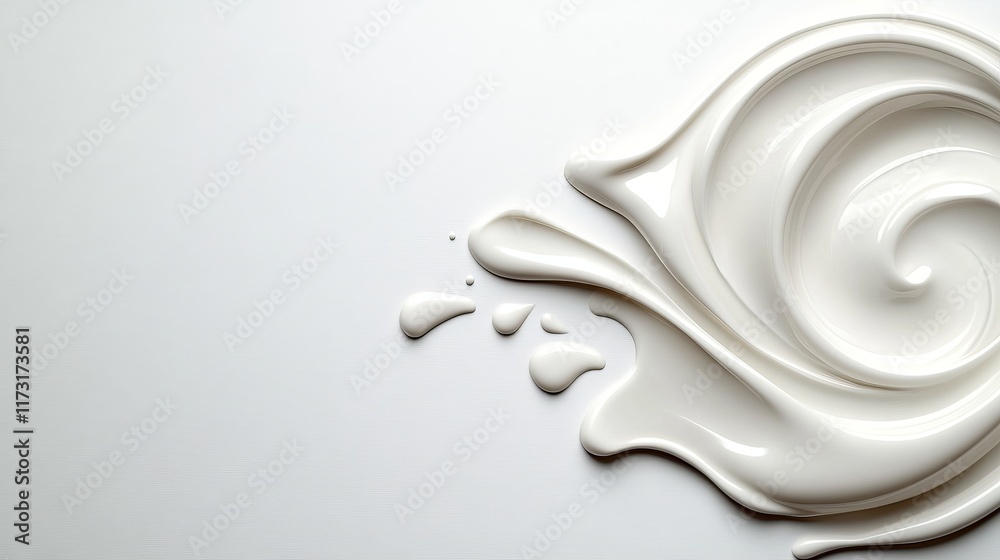 Whirlwind of Creamy Elegance: A delicate swirl of creamy white liquid, capturing the fluidity and texture of dairy products in a minimalist, abstract composition. Whirlwind of Creamy Elegance: A delicate swirl of creamy white liquid, capturing the fluidity and texture of dairy products in a minimalist, abstract composition.