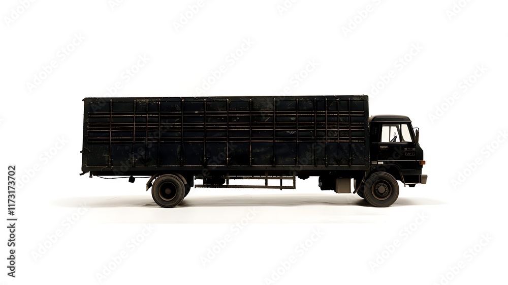 Silhouette of a trailer truck with cargo space on a white background Silhouette of a trailer truck with cargo space on a white background