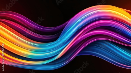 Waves abstract background idea. Vibrant flowing waves of color create a dynamic and energetic visual experience.