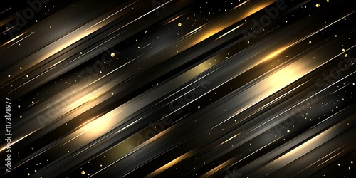 Abstract gold lines dark background design.