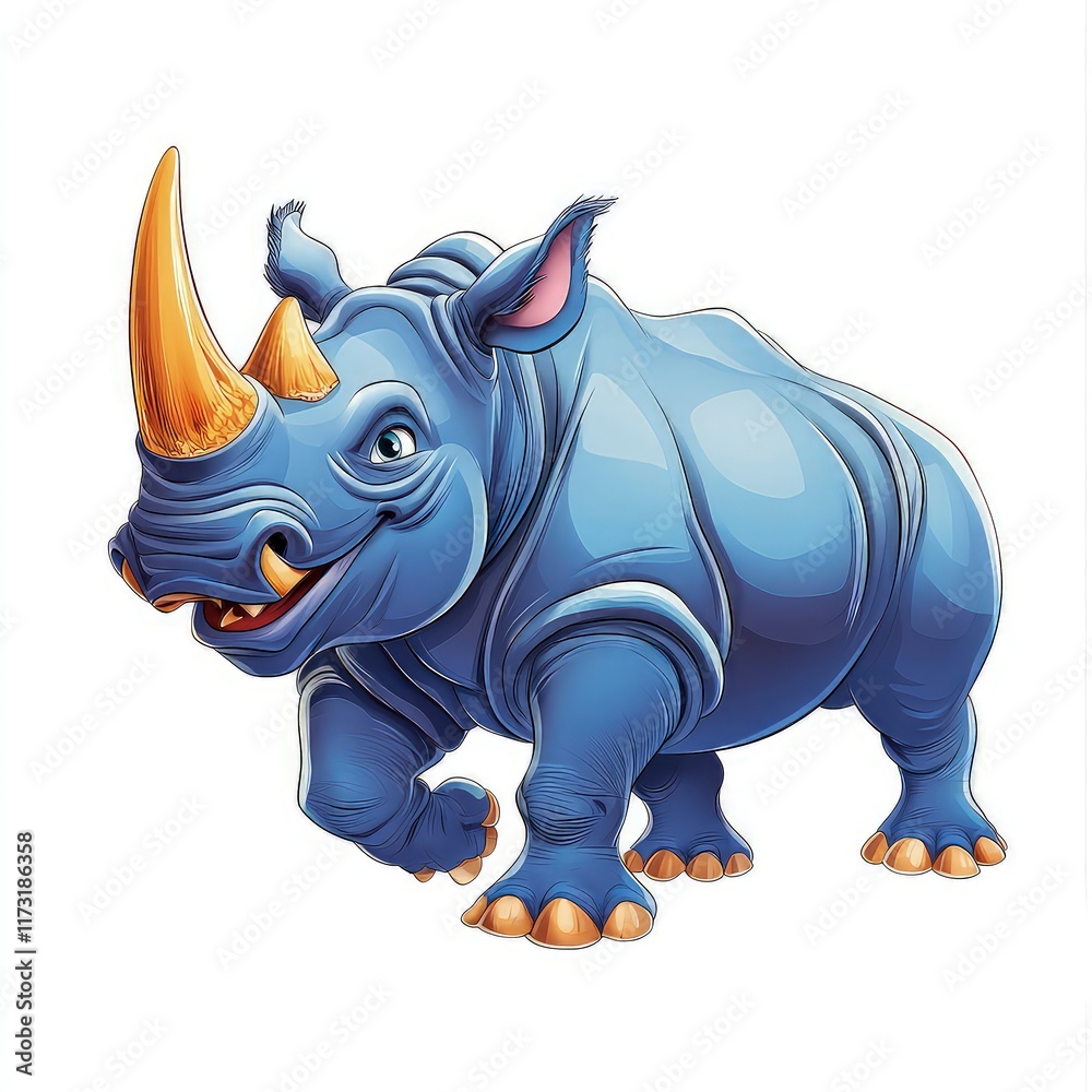 Fototapeta premium Rhinoceros isolated on white background
