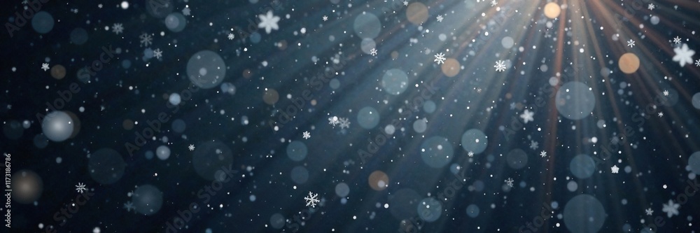 Snowflakes gently falling on dark grey canvas with subtle shine, subtle sparkle, icy ambiance Snowflakes gently falling on dark grey canvas with subtle shine, subtle sparkle, icy ambiance