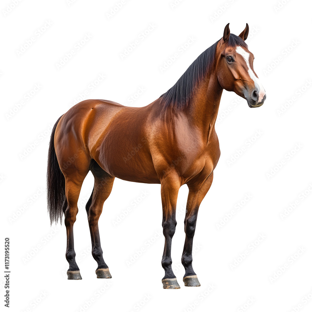 Obraz premium Brown Horse Isolated on Transparent Background