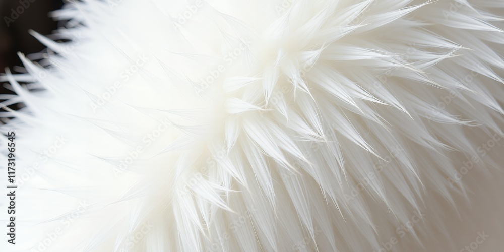 Fototapeta premium Luxurious White Faux Fur Texture Soft Fluffy Shaggy Textile Background