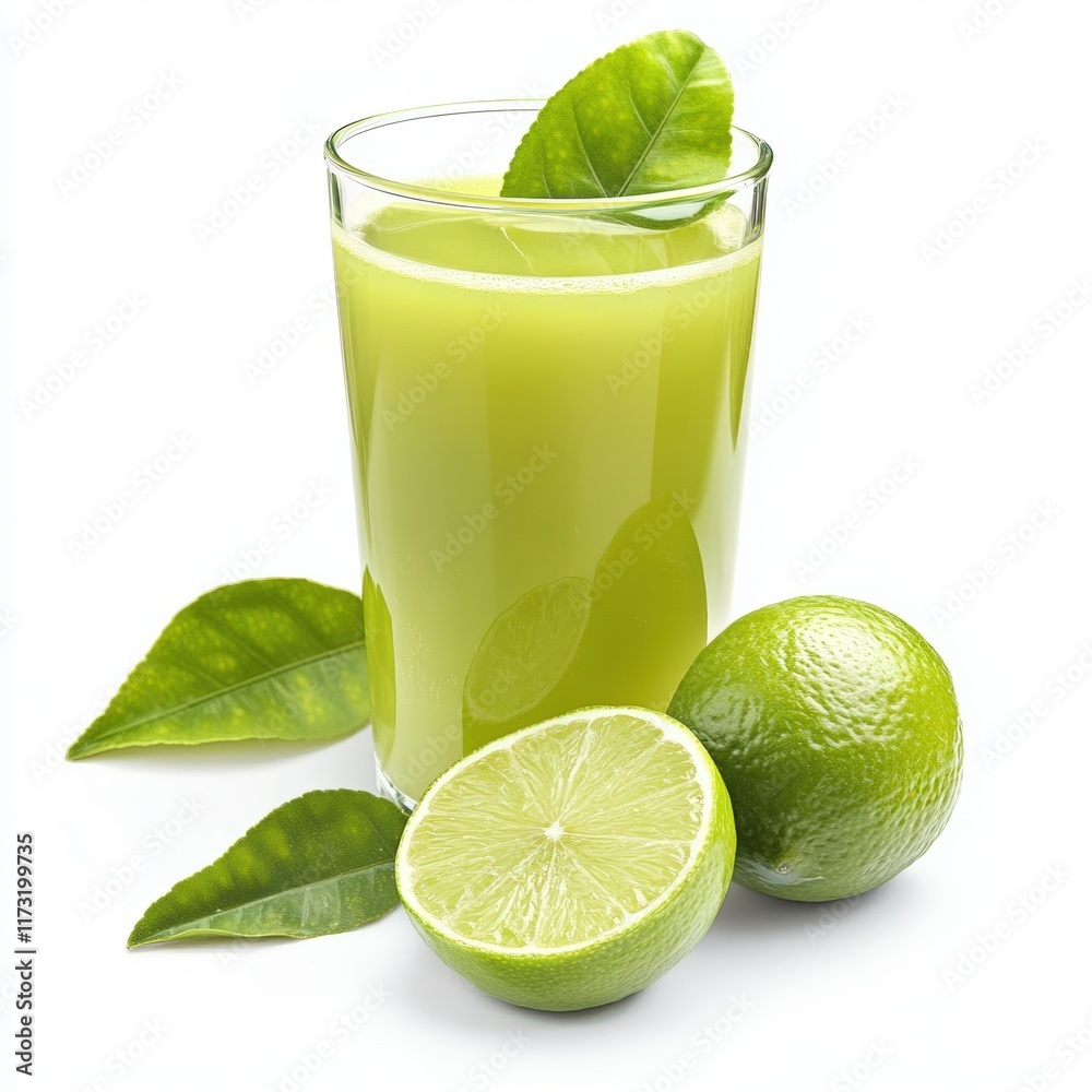 Lime juice isolated on white background Lime juice isolated on white background