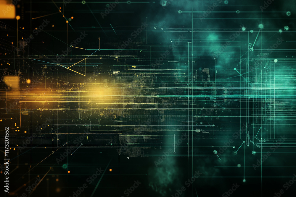 Fototapeta premium Technical financial graph on technology abstract background