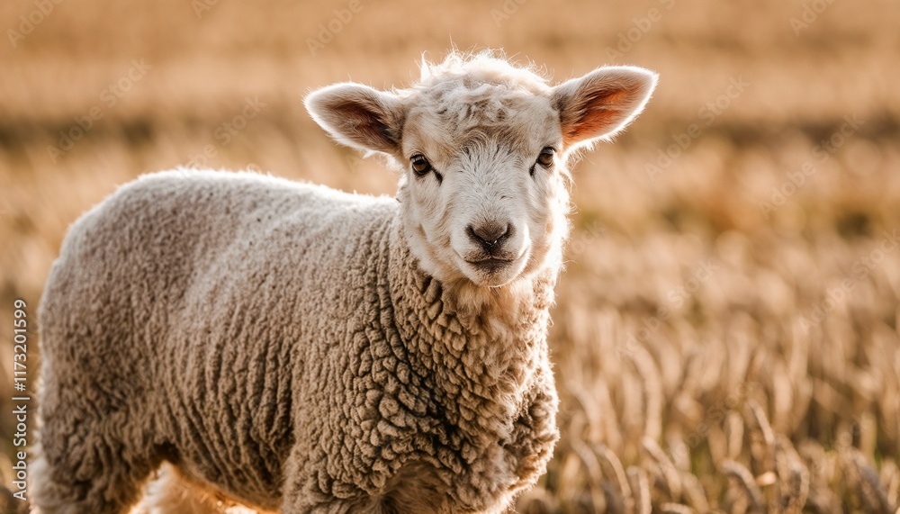 Innocent Lamb Standing Peacefully in Golden Wheat Field
Innocent Lamb Standing Peacefully in Golden Wheat Field