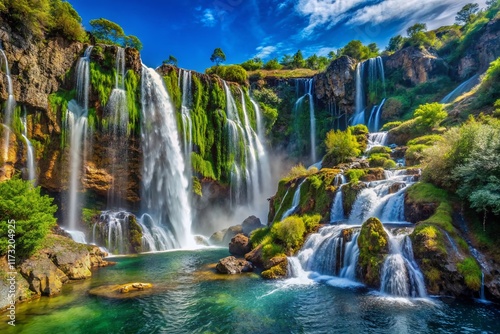 Dramatic Aerial View of Casca d'Anta's Upper Waterfalls, Portugal
