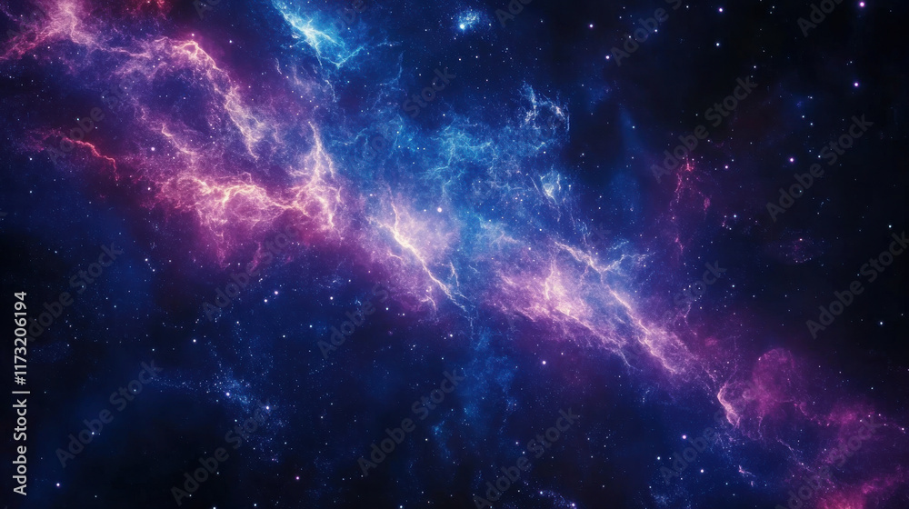 Fototapeta premium vibrant space themed background with colorful nebulae and stars
