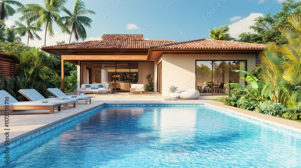 custom made wallpaper toronto digitalLuxury Tropical Villa with Private Pool and Lush Landscaping