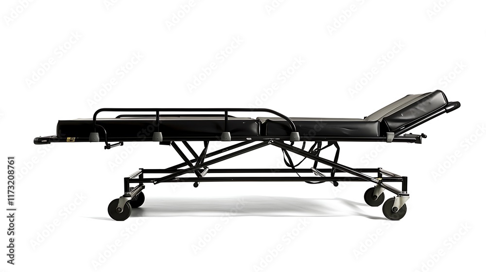 Silhouette of a hospital emergency stretcher on a white background Silhouette of a hospital emergency stretcher on a white background