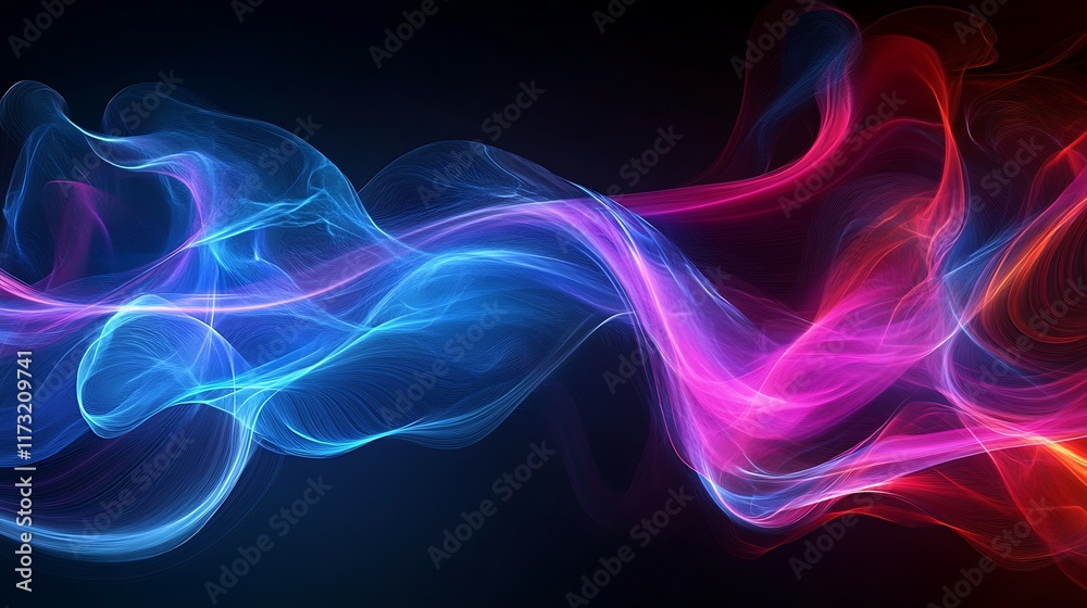 Fototapeta premium Abstract colorful smoke wave design, background for technology, website, or presentation.
