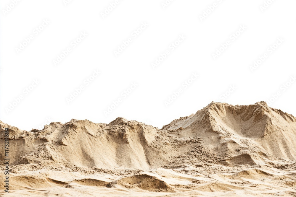Fototapeta premium Distribution of the sand mound, background, and texture, including the outline of the cutout