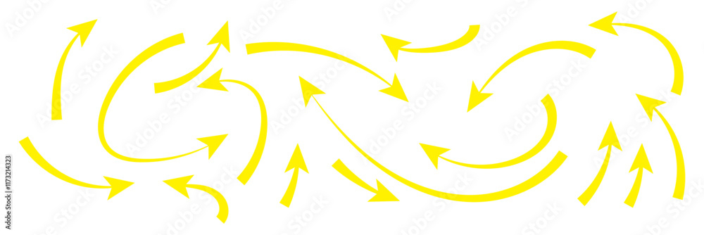 Hand drawn arrows collection Set simple flat arrows isolated on white background. Arrow mark icons and arrow paint. Stock vector. Hand drawn arrows collection Set simple flat arrows isolated on white background. Arrow mark icons and arrow paint. Stock vector.