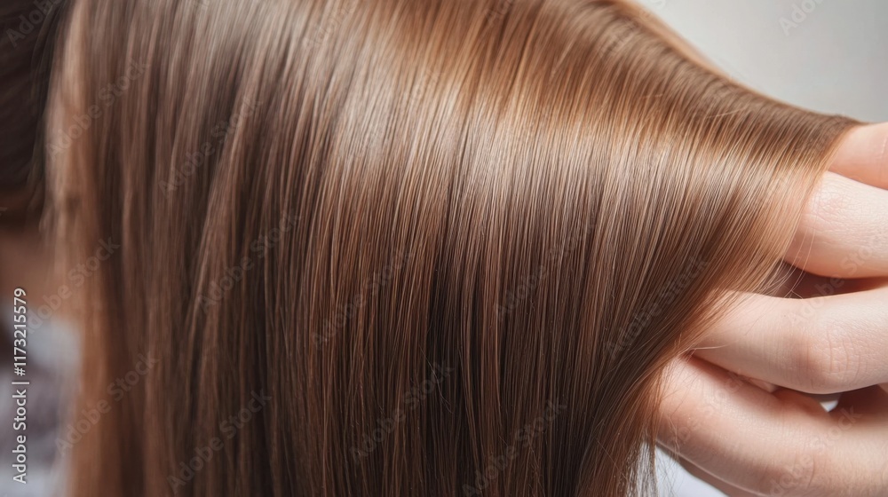 Master barber shows healthy texture of client hair after restoration, nutrition and dyeing procedure Master barber shows healthy texture of client hair after restoration, nutrition and dyeing procedure