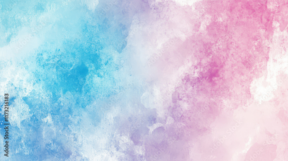 Fototapeta premium Pastel Dream: Abstract Watercolor Wash in Blue and Pink Hues 