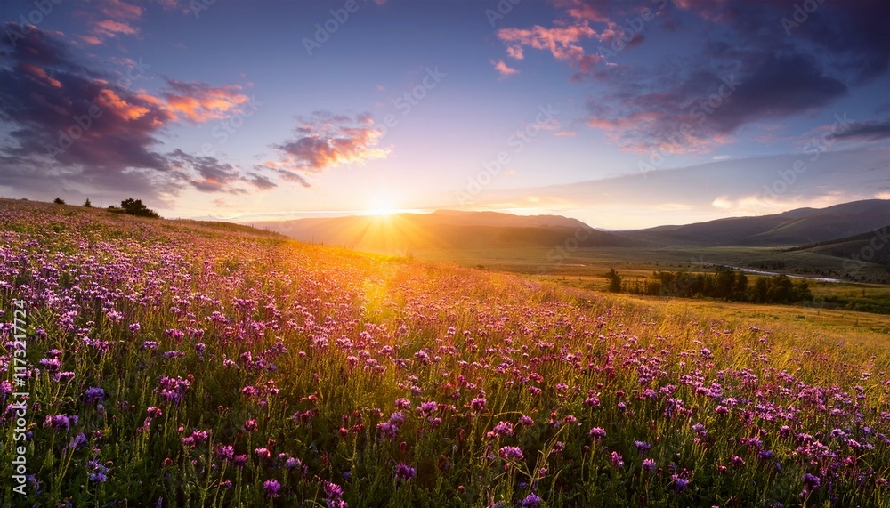Fototapeta premium 心休まる花畑の風景