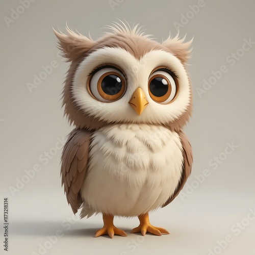 Adorable 3D Animal Character with Vibrant Colors and Playful Expression for Creative Projects. Generative AI