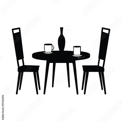 set of chairs and table