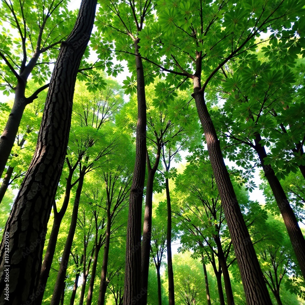 Obraz premium Tree trunks and branches in a random arrangement, arrangement, texture