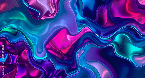 Jewel-Toned Abstract Background with Fluid Organic Shapes
