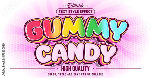 Editable text style effect - Gummy Candy text style theme.