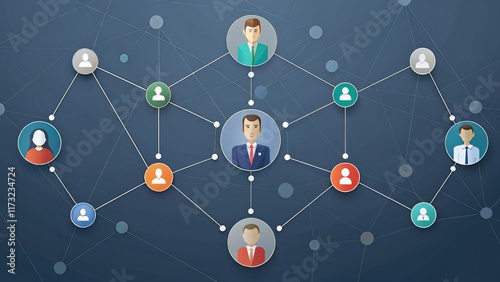Network concept. Human resources strategy. Management strategy.