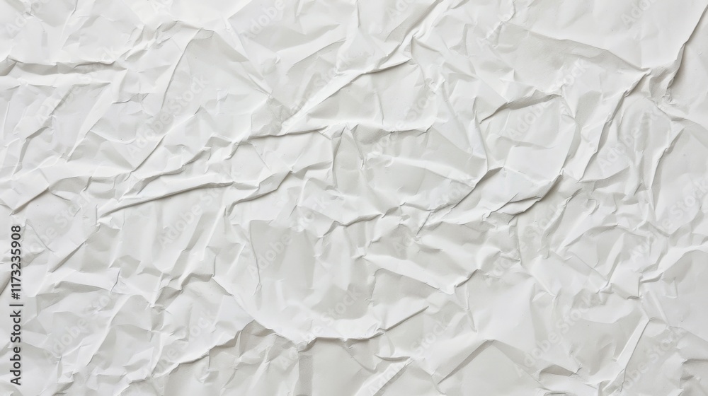 Fototapeta premium Background Texture of Crumpled and Creased Blank White Paper for Poster
