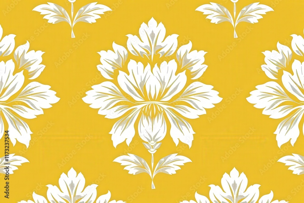 Floral pattern design showcase creative studio visual art vibrant yellow background detailed viewpoint textile inspiration Floral pattern design showcase creative studio visual art vibrant yellow background detailed viewpoint textile inspiration